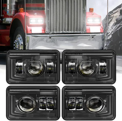 Vista 12 de Z-OFFROAD 2 unids 60W 4x6 LED Faros DOT Aprobado H4656 H4651 H4652 H4666 H6545 Faro rectangular de haz sellado para Freightliner KW Peterbilt