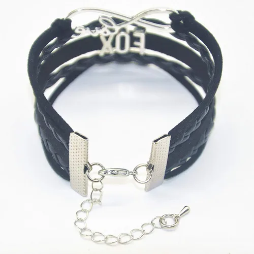 Vista 4 de HHHbeauty Pulsera de piel con diseño de zorro, regalo de zorro infinito, para fiestas, celebraciones, amantes del zorro, regalos temáticos de zorro