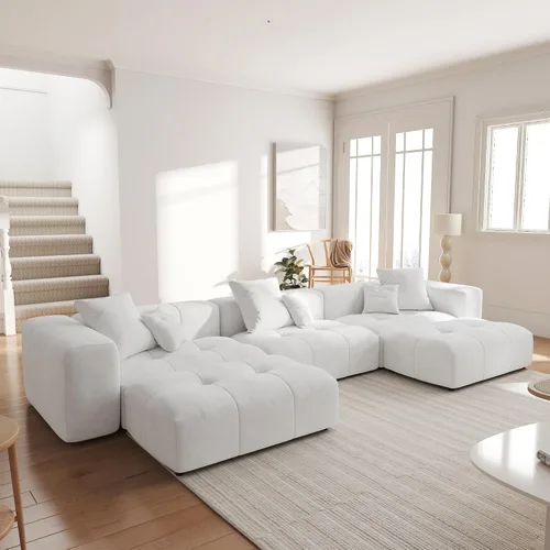 Vista 15 de JACH Sofás seccionales de 2 plazas, sofá moderno de oficina, sofá modular de dos plazas, sofá cama acogedor para apartamento, dormitorio, sala