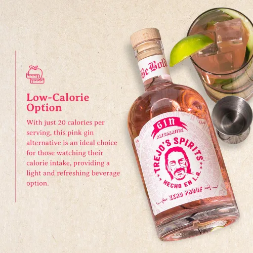 Vista 5 de Trejo's Spirits Alternativa a la Ginebra Rosa Sin Alcohol Sin Alcohol, Sin Gluten y Azúcar, A Base de Plantas, Apta para Keto 20 Calorías por