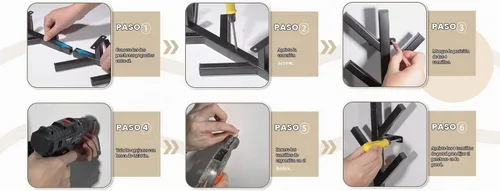 Vista 3 de Vlush Perchero de Metal para Montar en la Pared con 6 Ganchos, Perchero de Ropa Moderno y Minimalista, Perchero Vertical para Colgar Ropa