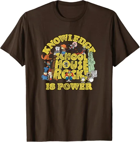Vista 7 de Camiseta vintage con logo de Schoolhouse Rock "Knowledge is Power" de la serie de TV Azul Marino