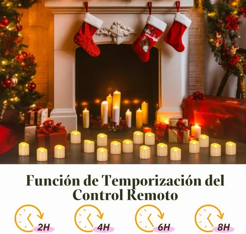 Vista 7 de SoulBay Velas de té LED sin llama recargables USB-C con control remoto