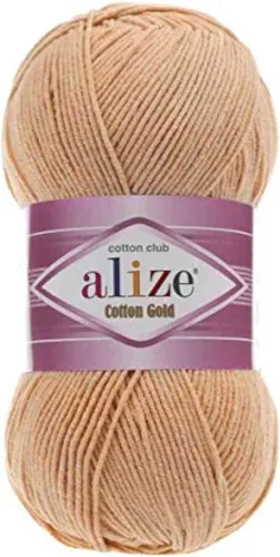 Vista 9 de 55% algodón 45% acrílico Alize Cotton Gold Yarn 1 madeja/bola 3.53 oz 360 yardas (1-crema)