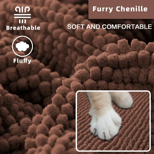 Vista 3 de Flamingo P Funda de cama de felpilla para perro, funda gruesa para sofá biplaza para perros, lavable, protector antideslizante para sofá de 2