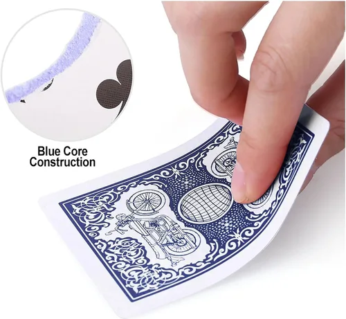 Vista 4 de Juego de cartas de juego con revestimiento de plástico, paquete de 3 cartas especiales No. 976 para póker, noches de juego, blackjack, fiestas