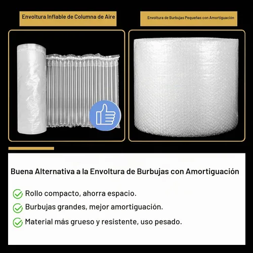 Vista 5 de Envoltura de Amortiguación de Burbujas Grande para Embalaje 12"x164', Almohadas de Aire Inflables para Envío y Mudanza Bolsas Protectoras