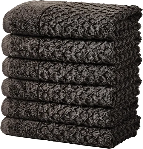 Vista 56 de Great Bay Home - Toallas de mano 100% algodón blanco, 6 toallas de baño suaves para manos, altamente absorbentes y de secado rápido, colección 01