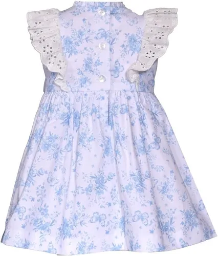 Vista 4 de Bonnie Jean Vestido de panel fruncido bordado 3M-6X para niñas