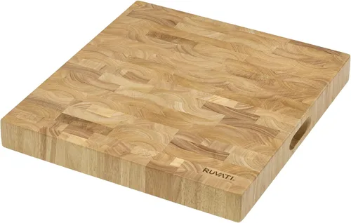 Vista 10 de Ruvati RVA2445ACA Tabla de cortar grande de madera maciza con bloque de carnicero de acacia de grano final de 17 x 16 x 2 pulgadas de grosor