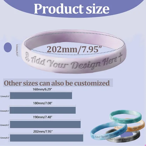 Vista 3 de Pulsera de goma personalizada pulsera de silicona personalizada a granel, entrega rápida, para conciencia, eventos, apoyo, pulsera de goma
