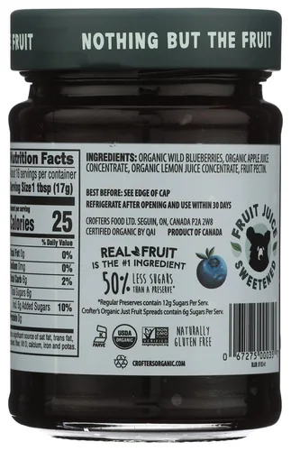 Vista 2 de Crofters Fruit Sped Blueberry Organic, 10 oz