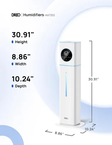 Vista 8 de DREO HM735S - Humidificador inteligente de 11 L, habitación grande, 700 pies cuadrados, humidificadores de aire de niebla fría 100H para dormitorio