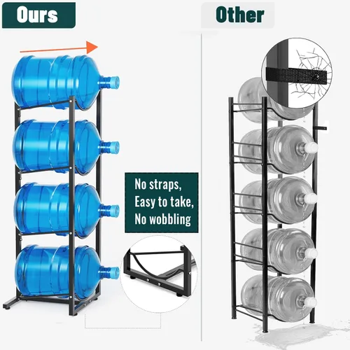 Vista 4 de MYLOLF Soporte para Garrafón de Agua de 5 Galones: Soporte de 4 Niveles para Garrafón de Agua para Dispensador de Agua de 5 Galones - Estante