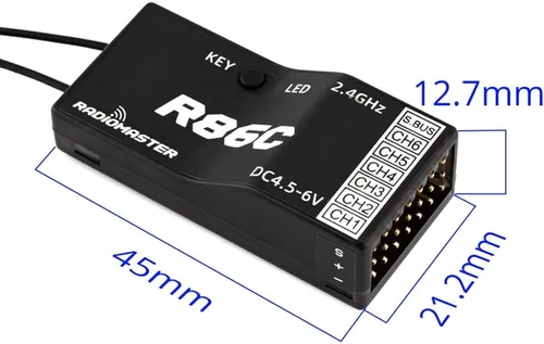 Vista 2 de RADIOMASTER Receptor PWM compatible con R86C 6CH Frsky D8 con Sbus