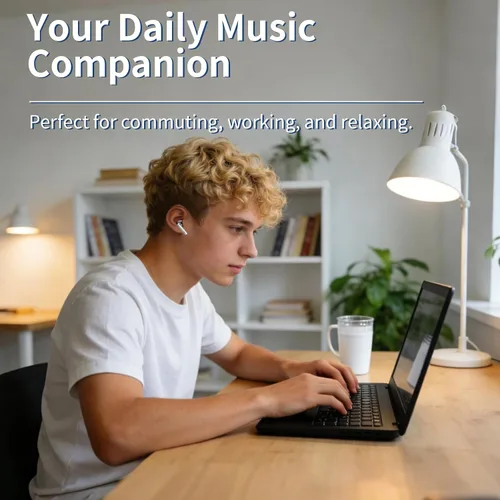 Vista 6 de Auriculares inalámbricos Bluetooth, pantalla de alimentación LED con funda de carga inalámbrica, reproducción de 35 horas, IPX4 impermeable
