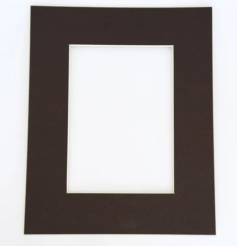 Vista 2 de topseller100 - Juego de 10 alfombrillas de fotos marrón de 11 x 14 pulgadas con núcleo blanco corte biselado para fotos de 8 x 10 pulgadas
