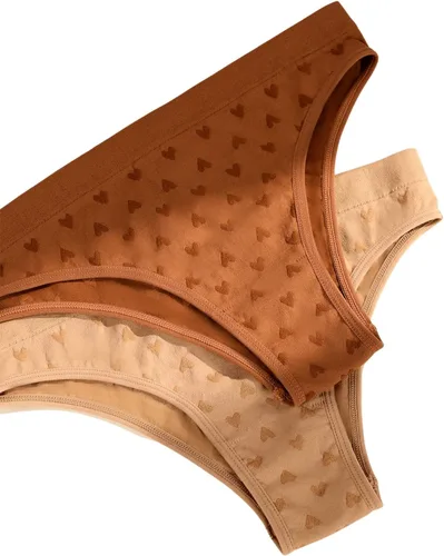 Vista 5 de Floerns Conjunto de 7 piezas de calzones sin costuras con patrón de corazón para mujer