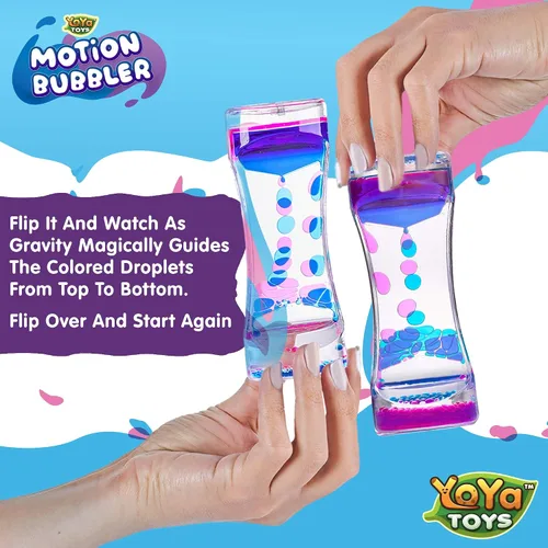 Vista 3 de YoYa Toys Liquimo - Bolígrafo de Burbujas de Movimiento Líquido 1 Paquete - Juguete Sensorial para Niños y Adultos - Temporizador de Burbujas