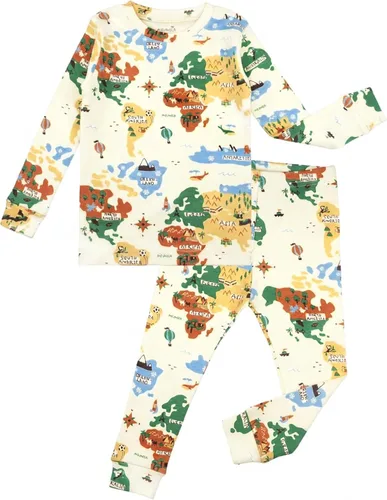 Vista 10 de moimoln Sibling Matching 6M-8Y Pijamas de algodón suave y cálido de modal con mangas largas de personaje, ajustados, para dormir todos los días