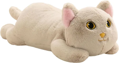 Vista 11 de YESGIRL Animales de peluche con peso de gato de 26.4 pulgadas, 5 libras, animal de peluche grande con peso, linda almohada de juguete de peluche