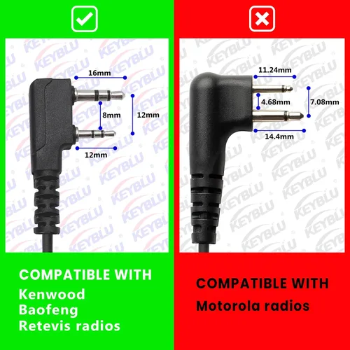 Vista 2 de Micrófono de hombro impermeable compatible con Baofeng Kenwood BTECH Retevis TYT Walkie Talkie Radio Cable reforzado de mano
