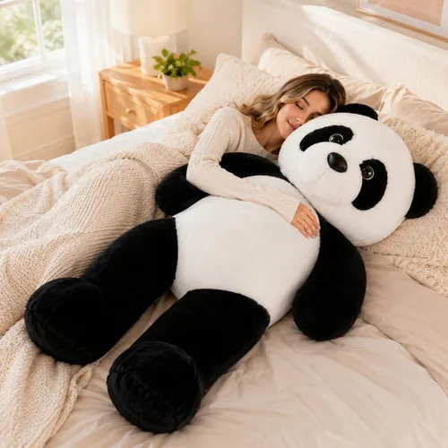 Vista 5 de MorisMos 47 Inch Giant Panda Stuffed Animal, 4ft Large Panda Plush Bear Oversized Cuddle Companion for Kids and Adults; Soft Substantial Fill; Sits