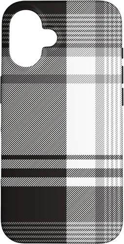 Vista 32 de Black White Grey Plaid Winter Fall Halloween Pattern Design Case for iPhone 17