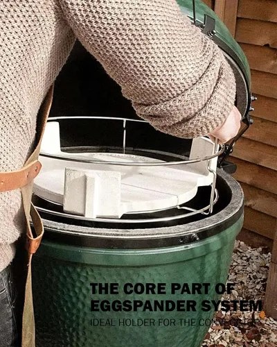 Vista 3 de Estante de Cesta ConvEGGtorBasket de Repuesto de 1 Pieza para Big Green Egg Grande, Accesorios BGE EGGpsnder - Colocación o Extracción Fácil
