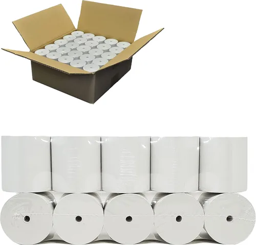 Vista 3 de 55 GSM Coreless - 3-1/8" x273' (50 rollos) Papel de impresora térmica de recibos de punto de venta sin BPA BuyRegisterRolls