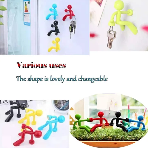 Vista 4 de Creative Wall Climbing Villain - Imanes para refrigerador, imán para colgar en la llave (negro, blanco, azul, naranja)