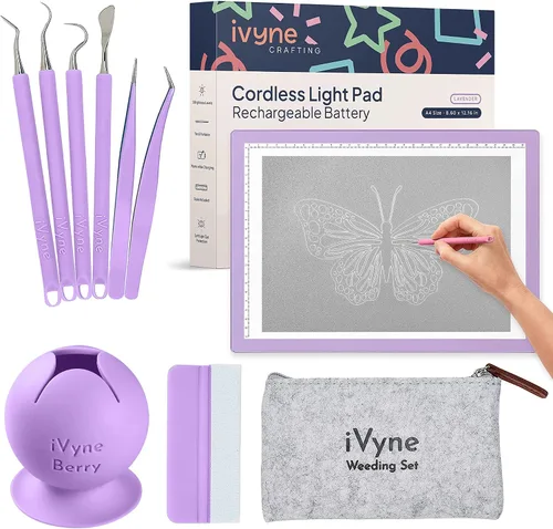 Vista 19 de iVyne Almohadilla de luz con cable para desmalezar vinilo, caja de luz A4 para dibujo, tablero de luz para trazar, caja de luz para pintura de Negro