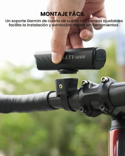 Vista 8 de Luz de bicicleta ALLTY 1200 con FFR Lightsync para carretera y MTB
