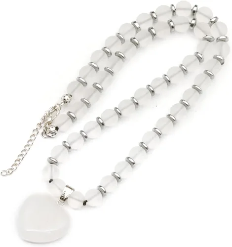 Vista 40 de Colgante de corazón de aventurina natural, Collar de cuentas de aventurina genuina, Collar de piedra verde, Collar de piedras preciosas, Cuentas