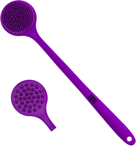 Vista 9 de Cepillo Corporal de Silicona de Mango Largo Flexible y Fregador de Cabello - Cepillo de Espalda para Baño y Ducha, Masajeador de Cabello y Cuero