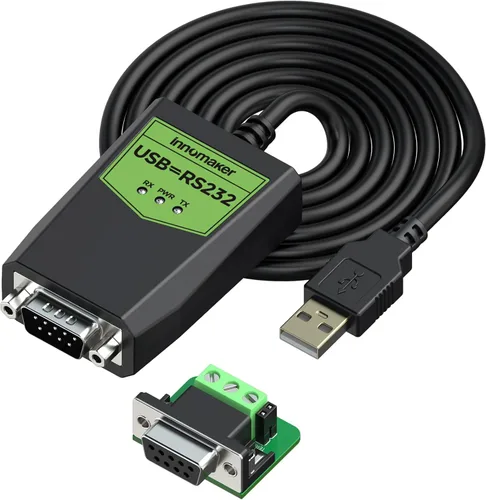 Vista 7 de Adaptador USB a serie RS232 de grado industrial, USB a macho DB9, chipset FTDI, protección ESD, aislamiento de señal y energía, compatible