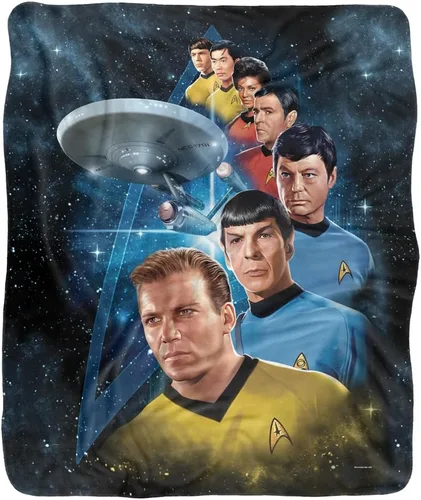 Vista 2 de Star Trek - Manta de 50 x 60 pulgadas, manta de sherpa de tacto sedoso de Among The Stars, manta supersuave