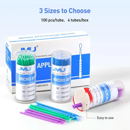 Vista 5 de JMU 400pcs cepillos micro dentales de los aplicadores superfinos, microswabs disponibles Microswabs desechables con punta flexible para cuidado