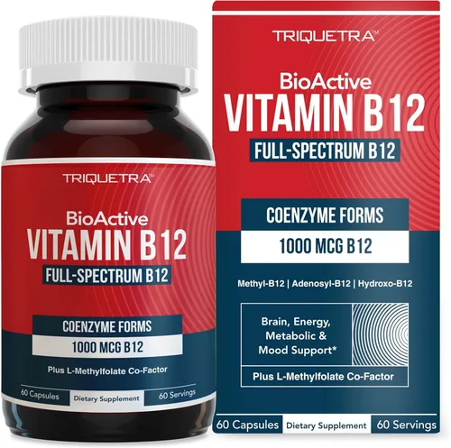 Vista 8 de BioActive Vitamina B12 1000 mcg Contiene 3 formas bioactivas B12 Plus metilfolato Cofactor - Metilo B12, adenosilo B12 e hidroxi B12