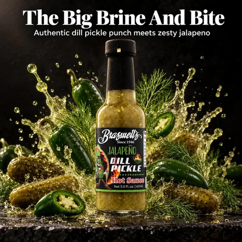 Vista 2 de Braswell's Salsa picante de jalapeño con eneldo y pepinillo