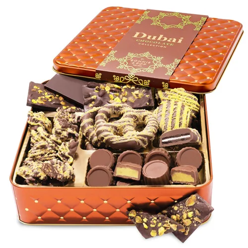Vista 8 de Cesta de regalo de chocolate, arreglo de bandeja de regalos de dulces, caja de aperitivos gourmet, idea de regalo para Acción de Gracias, Navidad