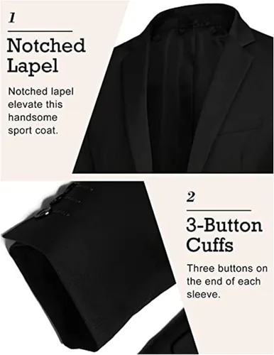 Vista 6 de GINGTTO Chaquetas tipo blazer de traje casual para hombre, abrigos deportivos ligeros