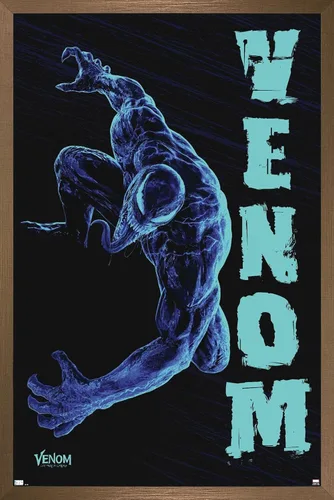 Vista 14 de Trends International Marvel Venom: Let There be Carnage - Póster de pared negro y azul, 22.4 pulgadas de largo x 14.7 W, versión enmarcada de madera