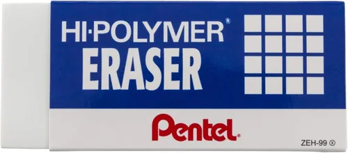 Vista 10 de Pentel Borrador de bloque de polímero, Super XL blanco, 1 paquete (ZEH99BP)