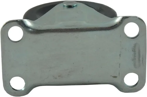 Vista 5 de Rueda de rodaja de goma resistente con placa superior rígida no giratoria - 2 pulgadas - capacidad de carga de 125 libras