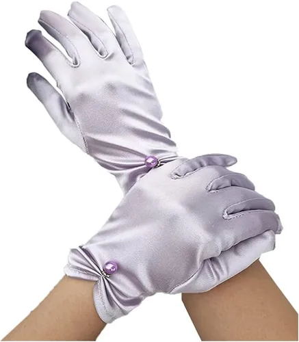 Vista 22 de Vestido de novia de satén para mujer, fiesta de ópera, guantes de los años 20, guantes hasta la muñeca