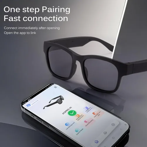 Vista 3 de Gafas inteligentes AI, despertador de voz de diálogo AI, traducción de 115 idiomas, interpretación simultánea, traducción de grabación en el sitio