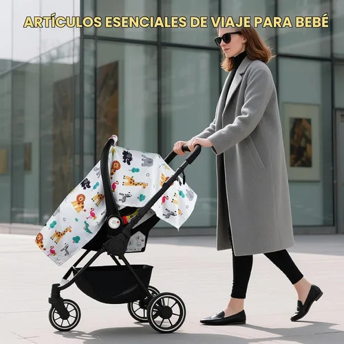 Vista 7 de Metplus Funda para asiento de coche 2 en 1 para bebé, toldo para asiento de coche para bebés, funda de lactancia multiuso para mamá, fundas
