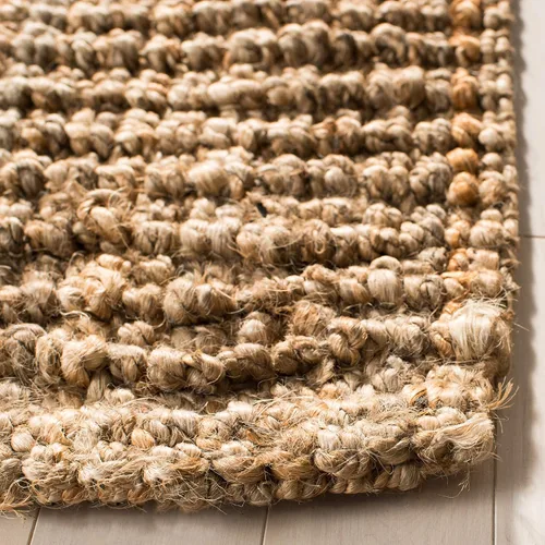 Vista 3 de SAFAVIEH Alfombra 6' Cuadrada - Colección de Fibra Natural - Marrón Natural, Yute Hecho a Mano, Estilo Granja, Pila Gruesa Texturizada (NF447A)