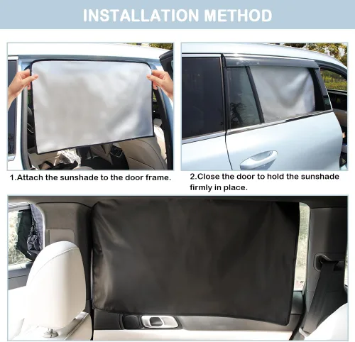 Vista 6 de Parasol magnético para ventana de coche - Totalmente opaco para bloquear rayos UV y protección de privacidad con protector solar para ventana